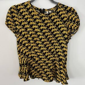 Adorable PEPLUM leopard blouse